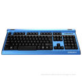 Custom flexible overlay mechanical keyboard with blue color